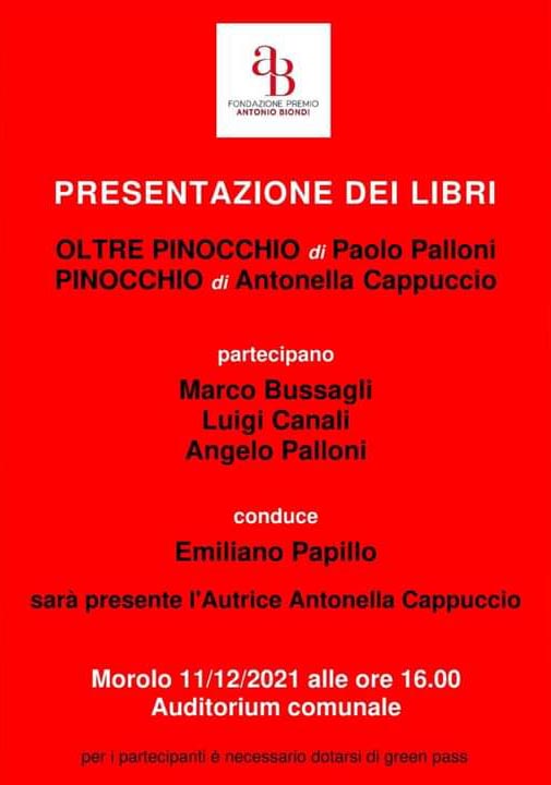 Presentazione dei libri: Oltre Pinocchio di Paolo Palloni e Pinocchio di Antonella Cappucino