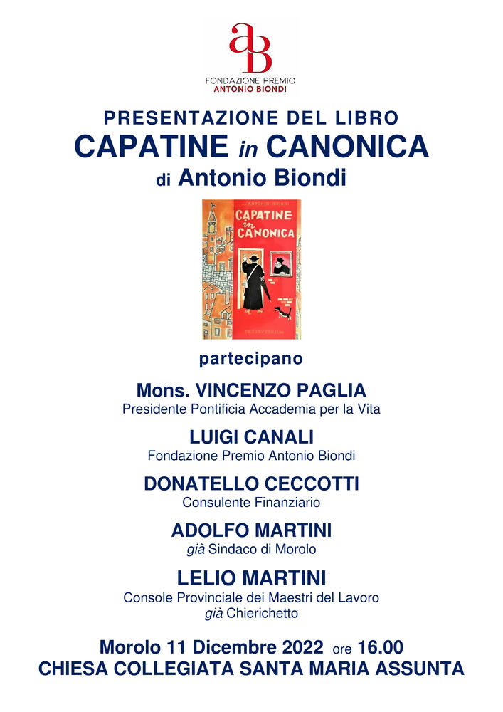 Presentazione del volume “Capatine in canonica” di Antonio Biondi