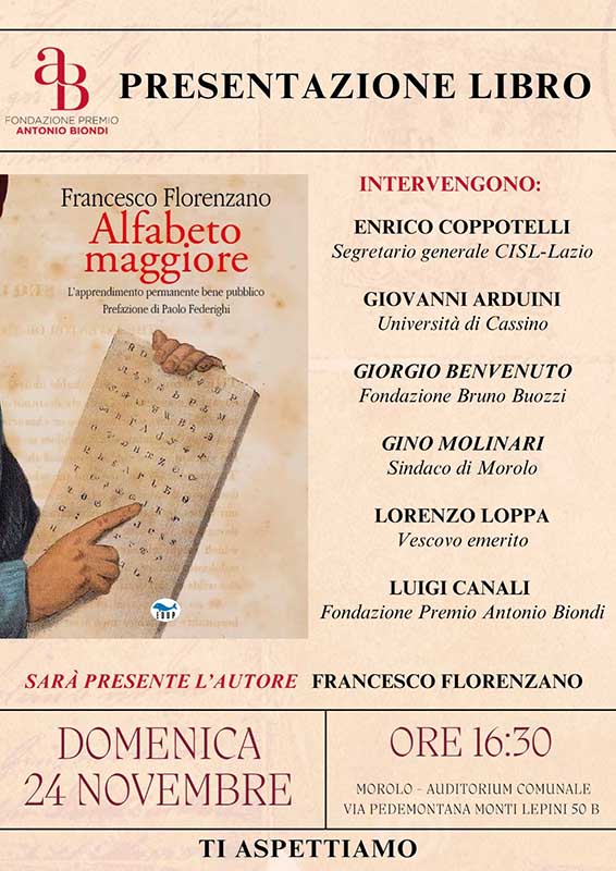 Presentazione del Libro: "Afabeto maggiore" di Francesco Florenzano